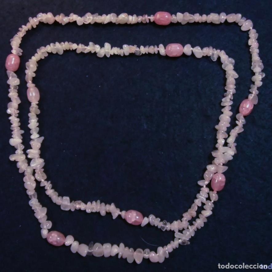 Joyeria: COLLAR SUPERLARGO CUARZO ROSA NATURALES. LARGURA 120 CMS