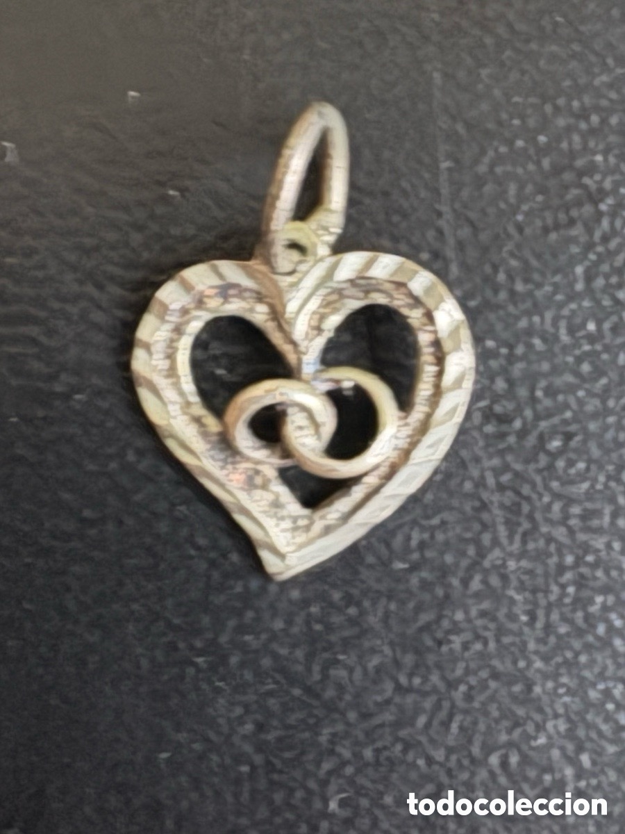 Joaillerie: Antiguo colgante plata de ley 925 coraz&oacute;n con alianzas(A7)