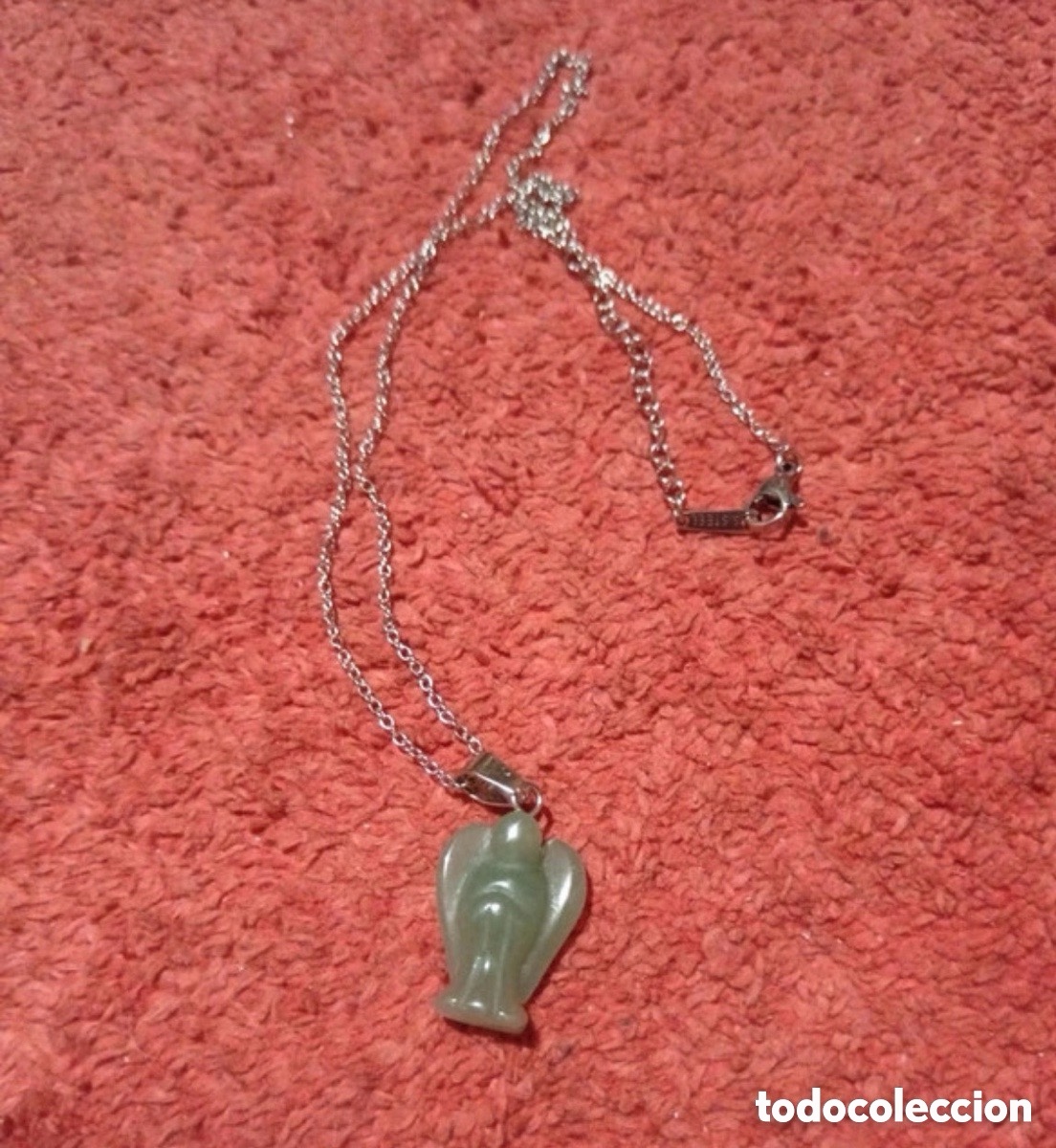 Joyeria: Cadena con colgante &aacute;ngel en jade verde