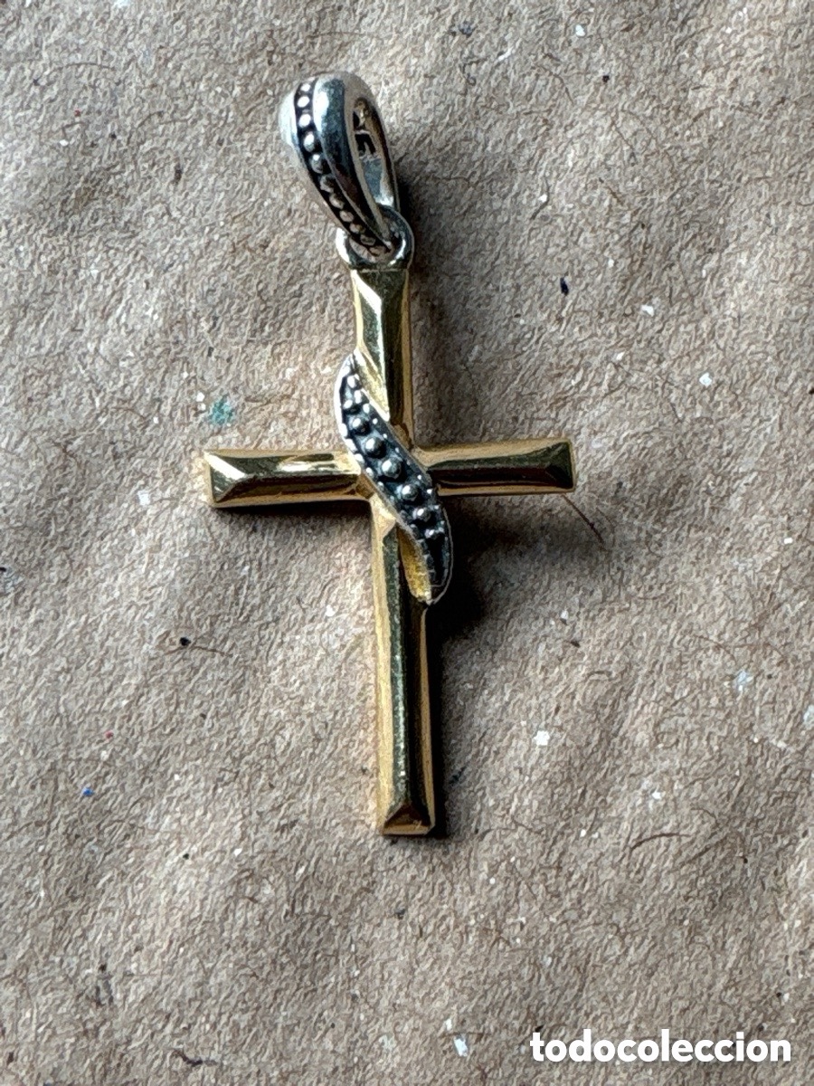 Joyeria: Colgante cruz plata dorada Jerusalem (A22)