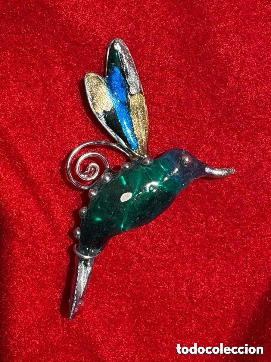 Schmuck: Colgante de cristal soplado en forma de colibr&iacute; (A13)