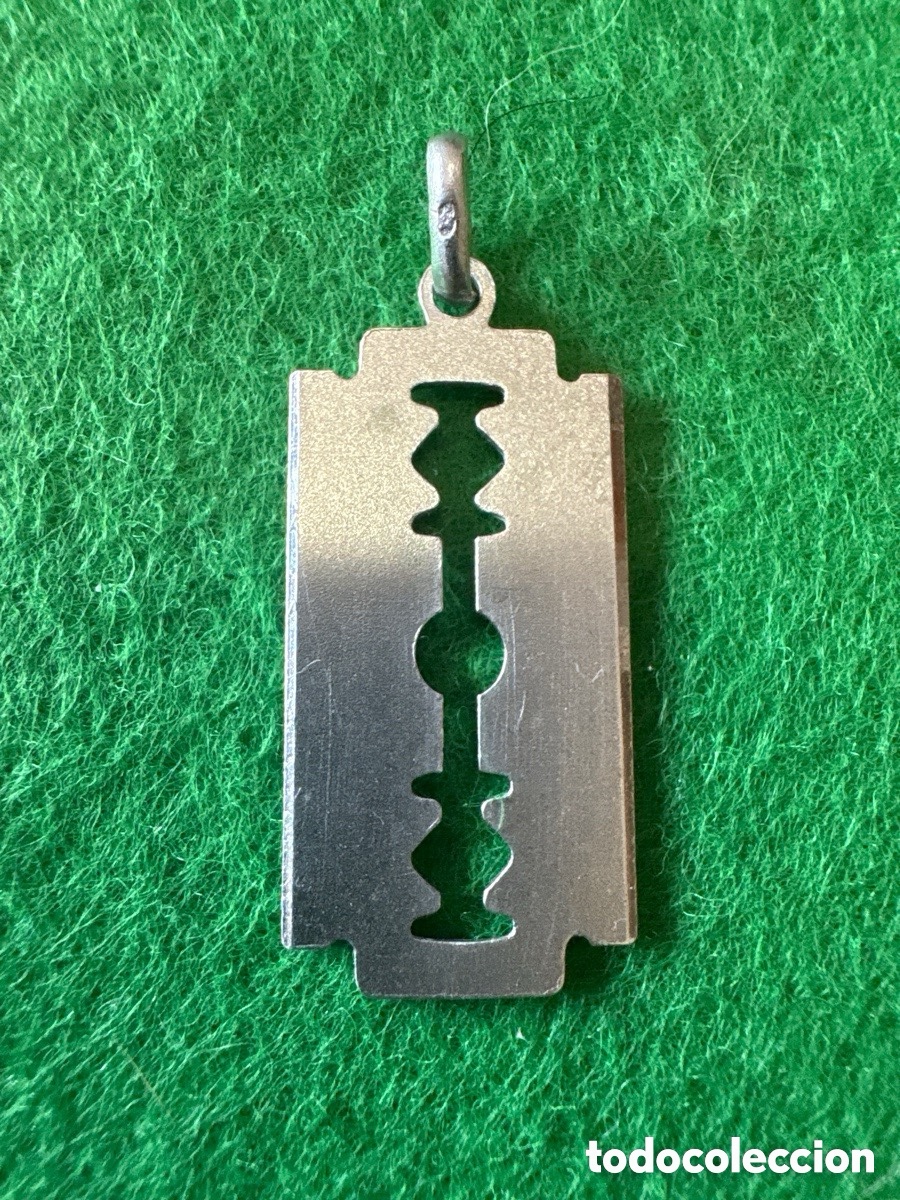 Jewelry: Colgante plata de ley hoja cuchilla afeitar (A15)