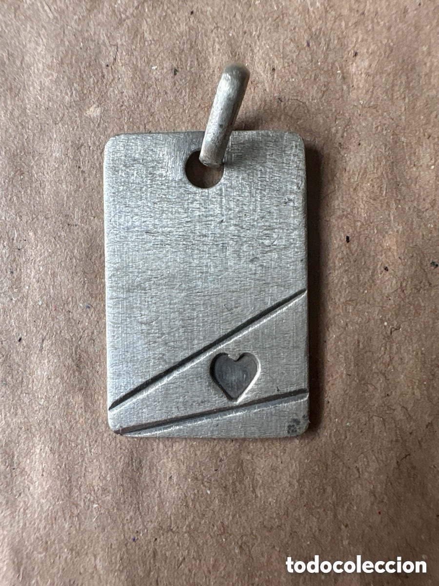 Jewelry: Antiguo colgante con coraz&oacute;n plata de ley (A5)