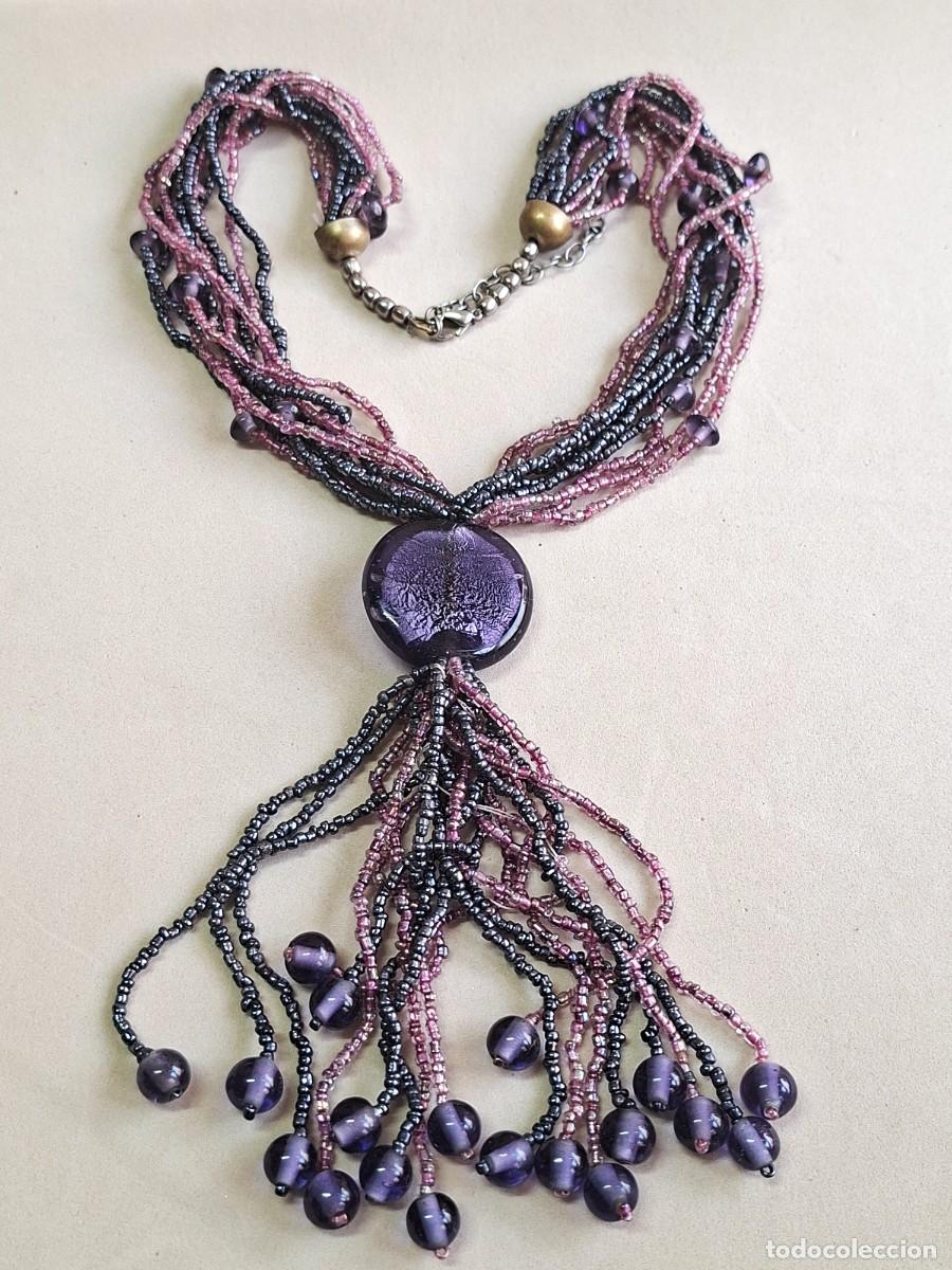 Joyeria: COLLAR MORADO ESTILO BOHO CON RECORTES