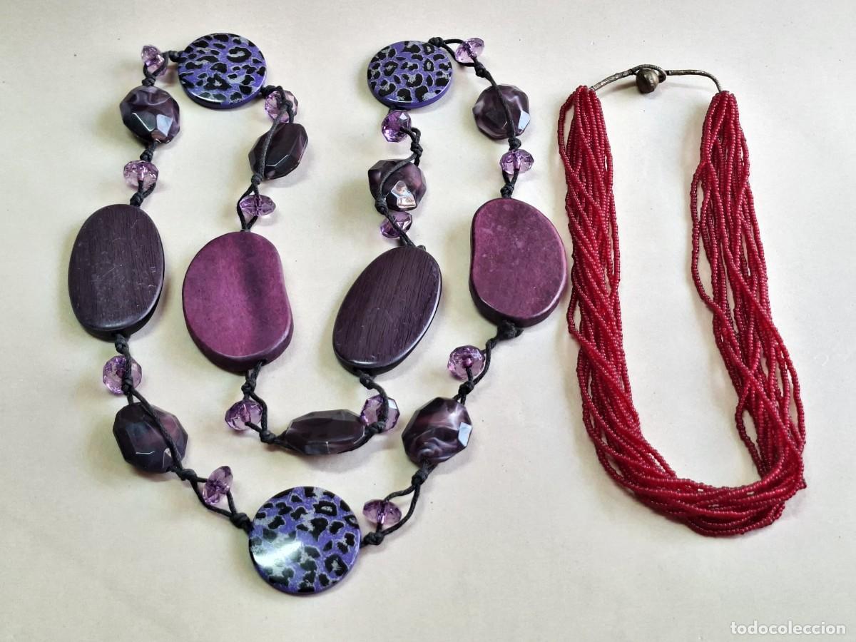 Joyeria: LOTE DE CUENTAS DE DISE&Ntilde;O - MORADO VOLUM&Eacute;TRICO Y ROJO DE VARIAS FILAS