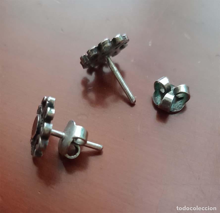 Joyeria: Anillo y pendientes de plata y coral - Foto 6