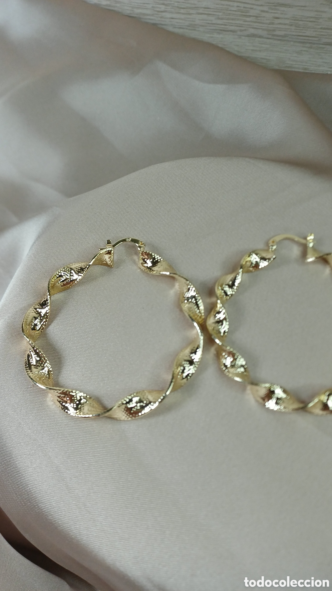 Joyeria: PENDIENTES ARO RIZADO CHAPADO ORO 18 K GRIEGO - Foto 2