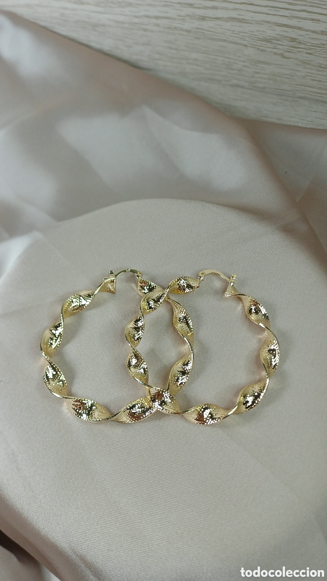 Joyeria: PENDIENTES ARO RIZADO CHAPADO ORO 18 K GRIEGO - Foto 3