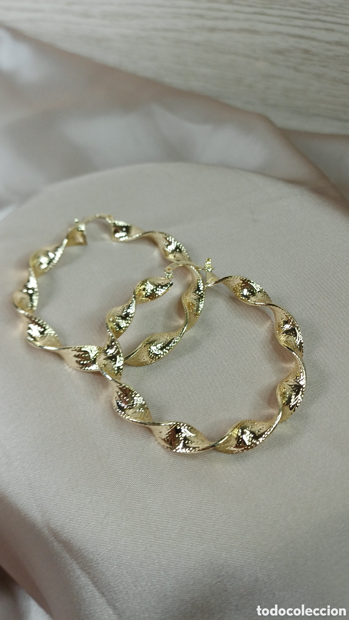 Joyeria: PENDIENTES ARO RIZADO CHAPADO ORO 18 K GRIEGO - Foto 7
