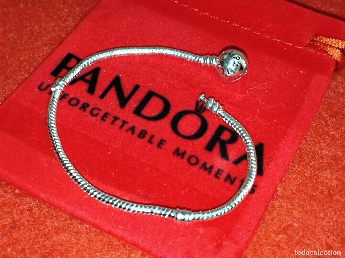 Joaillerie: PULSERA PANDORA SACADA DE CAT&Aacute;LOGO, CLAS&Iacute;CA CIERRE BOLA CHAPADA EN PLATA (20 cm)