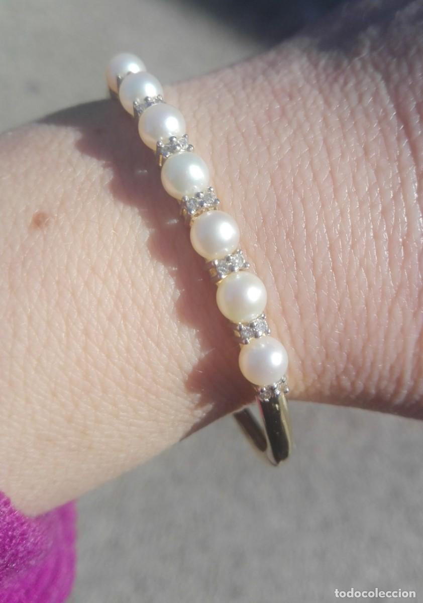 Joyeria: Pulsera oro brillantes naturales y perlas - Foto 2