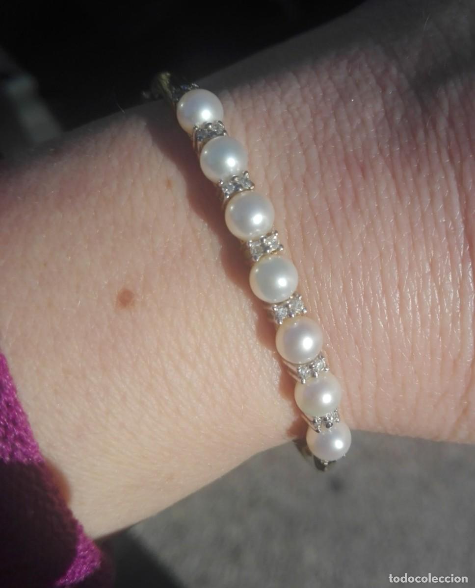 Joyeria: Pulsera oro brillantes naturales y perlas - Foto 3