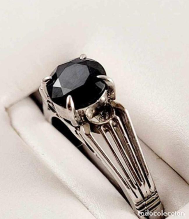 Joyeria: Anillo oro blanco 14 kt con zafiro - Foto 4