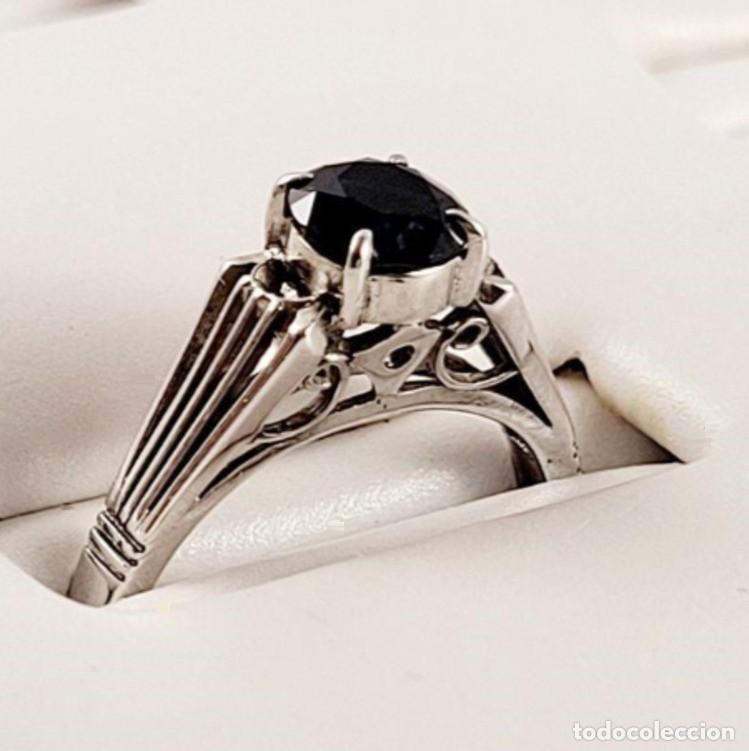 Joyeria: Anillo oro blanco 14 kt con zafiro - Foto 5