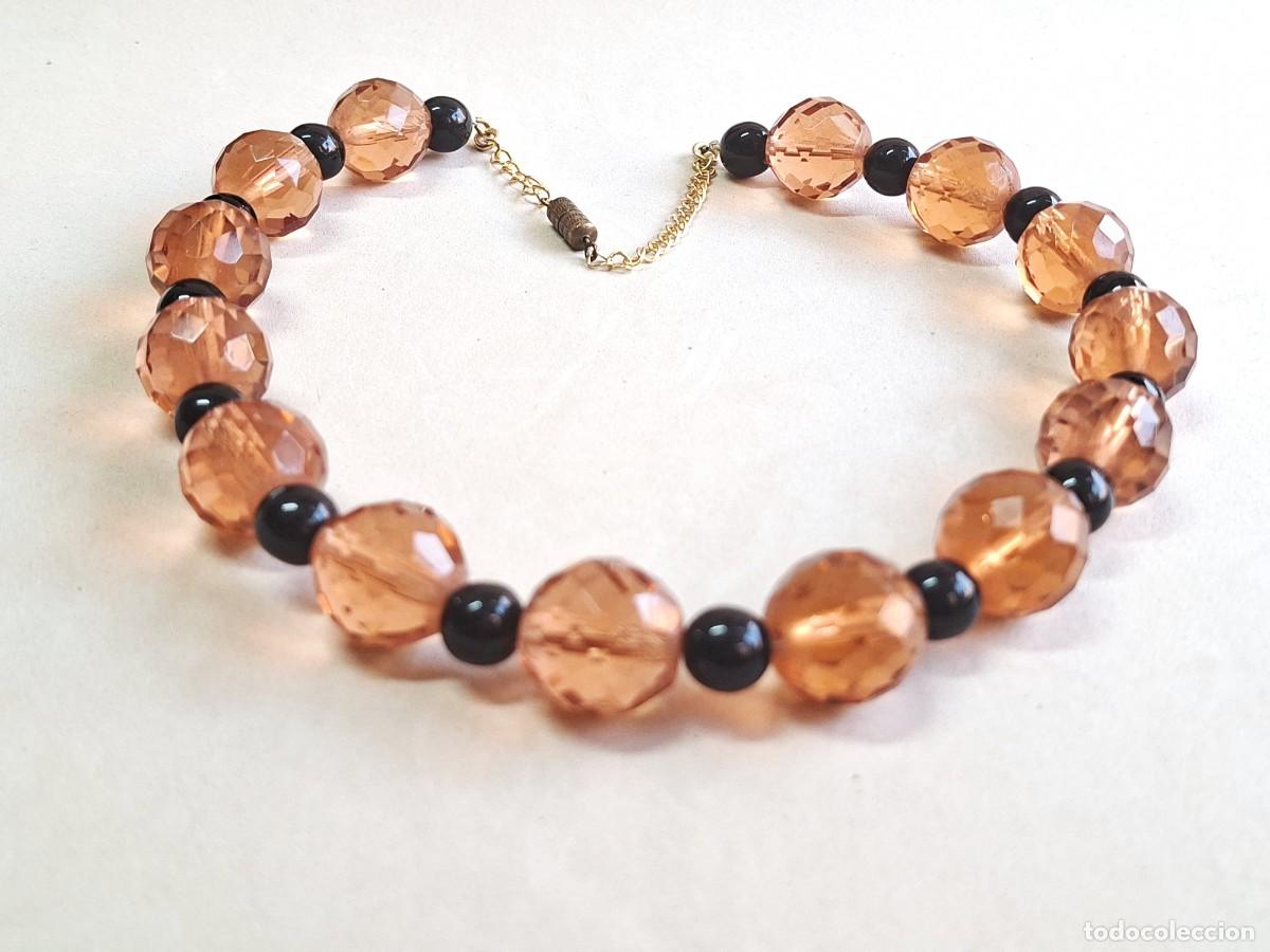 Jewelry: GALGANTILLA VINTAGE CON CUENTAS DE CRISTAL AMBAR MELOSO