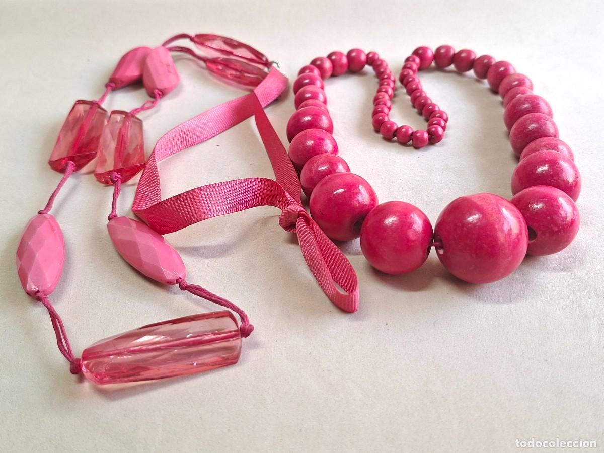Joyeria: LOTE DE 2 COLLARES DE FANTAS&Iacute;A ROSA