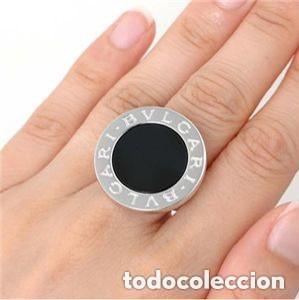 Joyeria: Sortija Bulgari aut&eacute;ntica modelo grande en oro blanco 18K y &oacute;nix