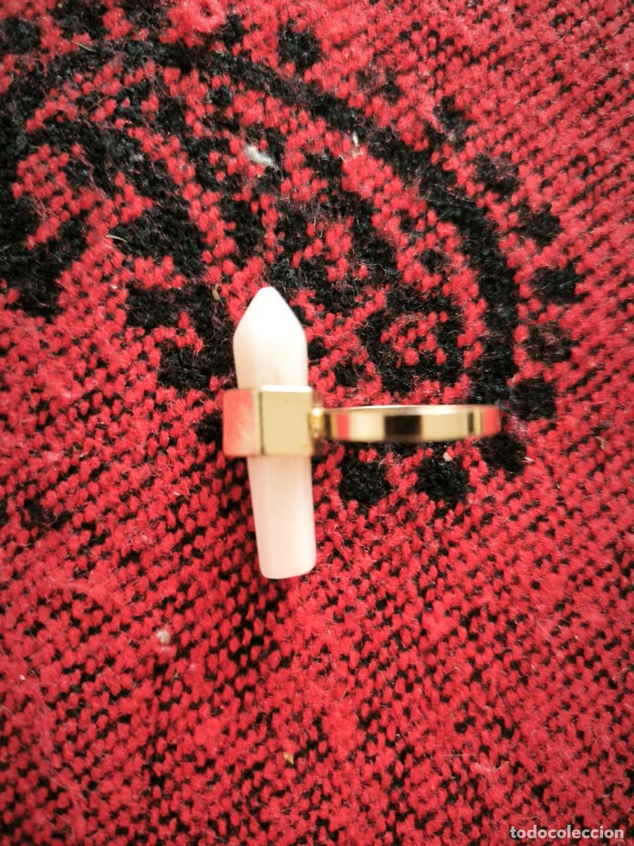 Joyeria: Anillo Dorado Con Piedra Blanca Estilo Cuarzo Espiritual Bisuter&iacute;a Elegante Ajustable