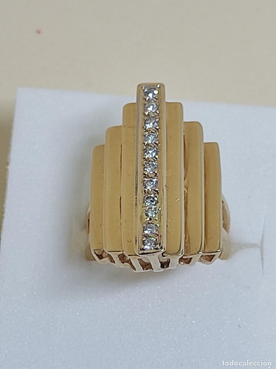 Joyeria: Gran sortija oro macizo y brillantes naturales - Foto 2