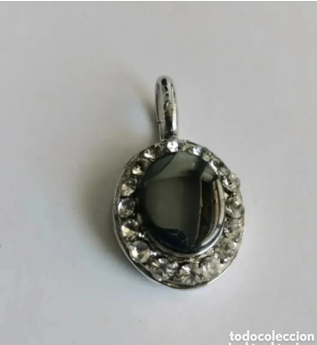 Joyeria: Colgante en cristal y hematite con ba&ntilde;o de rodio 1,5x1,5cm