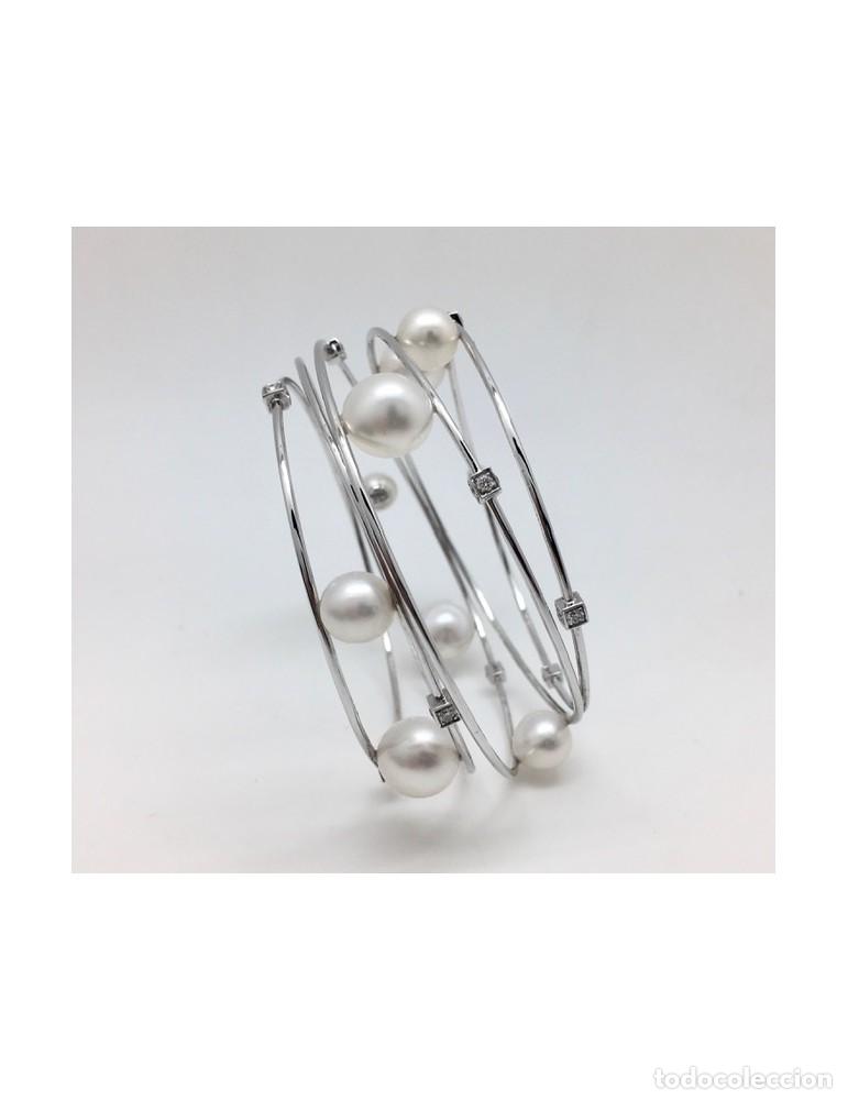 Jewelry: PULSERA KAILIS ORO BLANCO 18K, PERLAS AUSTRALIANAS Y BRILLANTES NATURALES