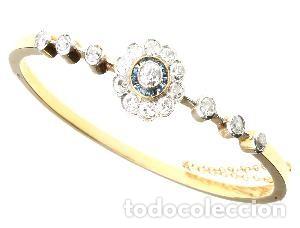 Joaillerie: Pulsera art dec&oacute; en oro 18K, platino, diamantes naturales y zafiros