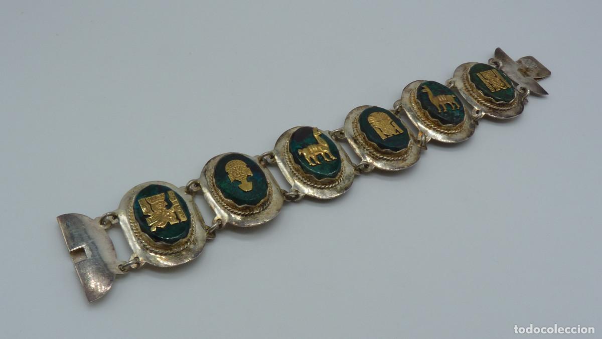 Gioielleria: PULSERA PLATA (925) Y MOTIVOS INCAS EN ORO DE 18 KLTS.