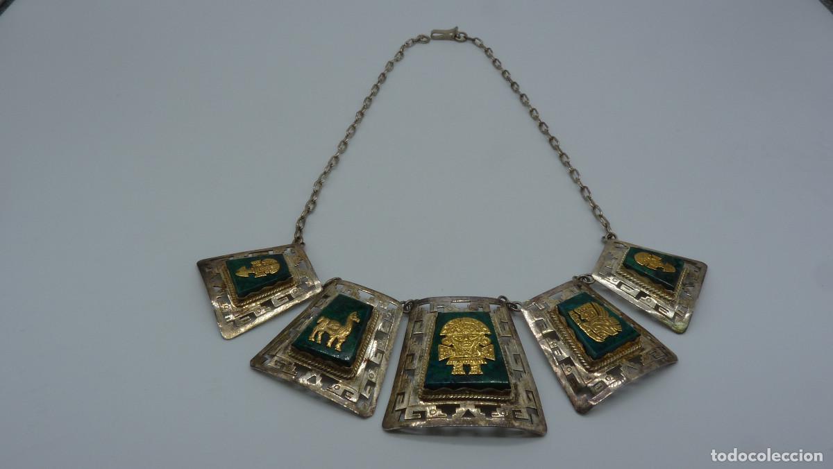 Joyeria: COLLAR PLATA (925) Y MOTIVOS INCAS EN ORO DE 18 KLTS.