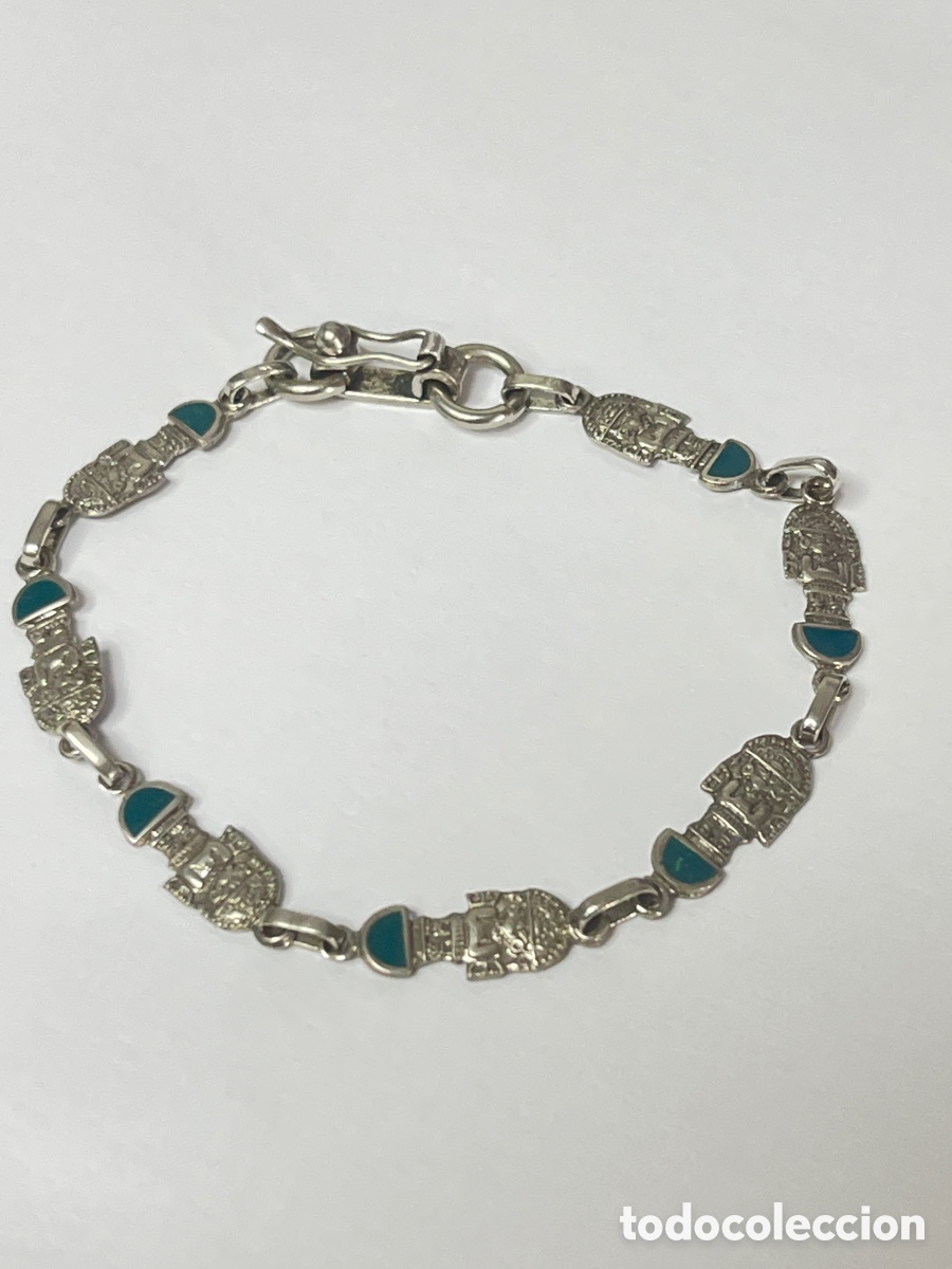 Joyeria: Pulsera estilo mexicano de plata /Pul398 - Foto 1
