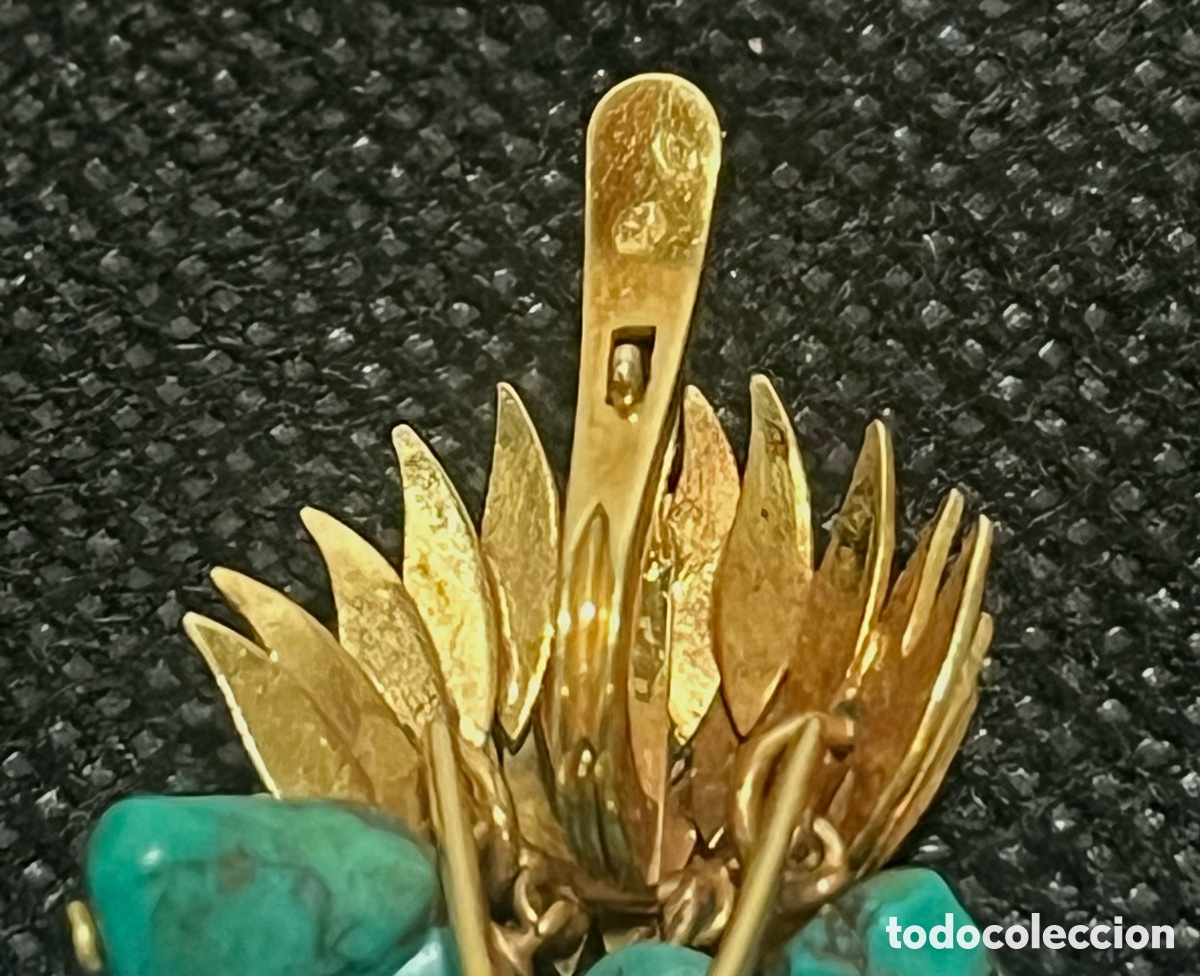 Joyeria: PRECIOSOS PENDIENTES EN ORO Y TURQUESAS, CIERRE CATAL&Aacute;N - Foto 4