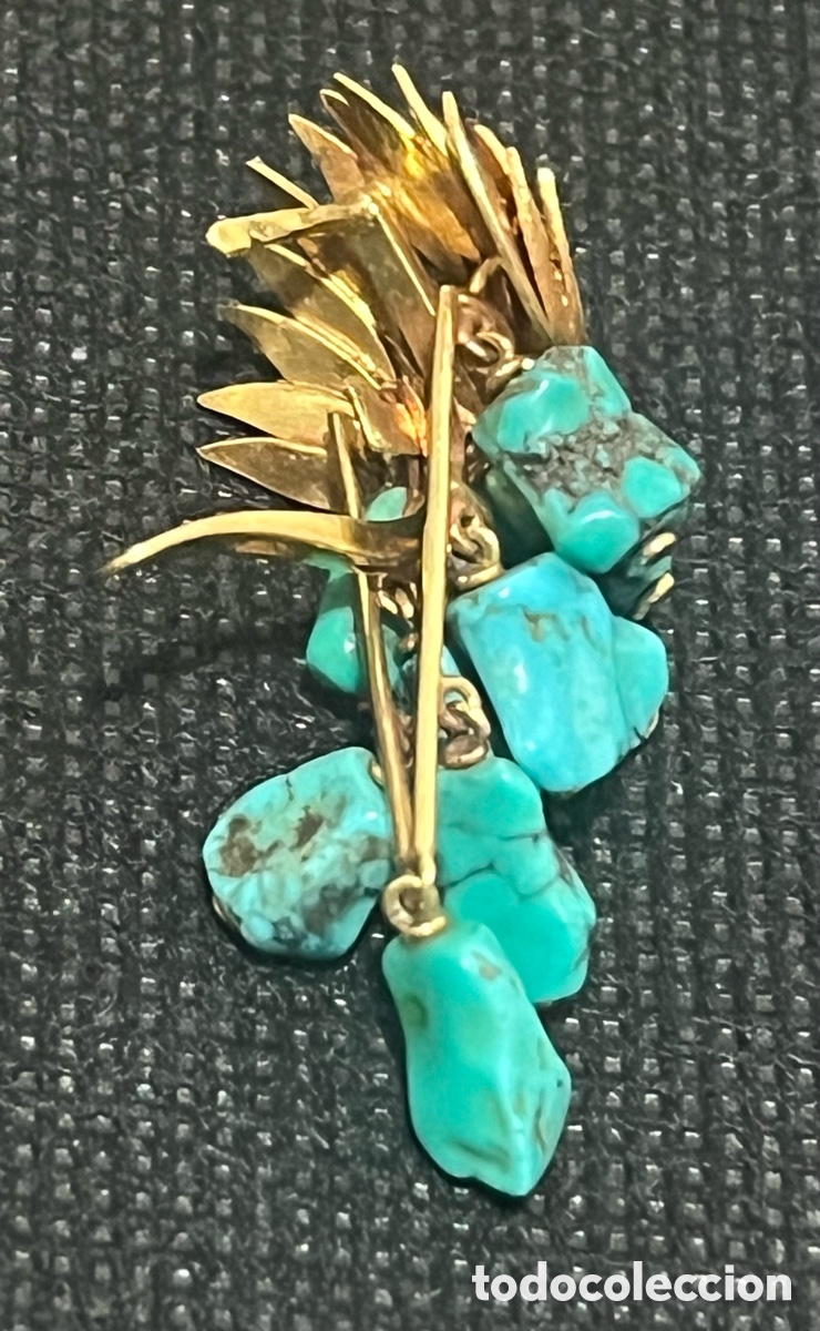 Joyeria: PRECIOSOS PENDIENTES EN ORO Y TURQUESAS, CIERRE CATAL&Aacute;N - Foto 5