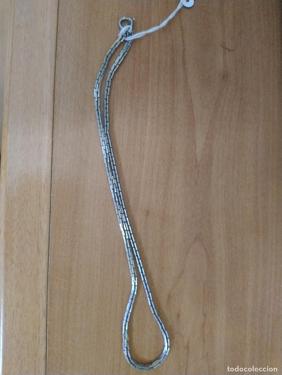 Joyeria: Curioso collar plateado antiguo eslabones 20 cm