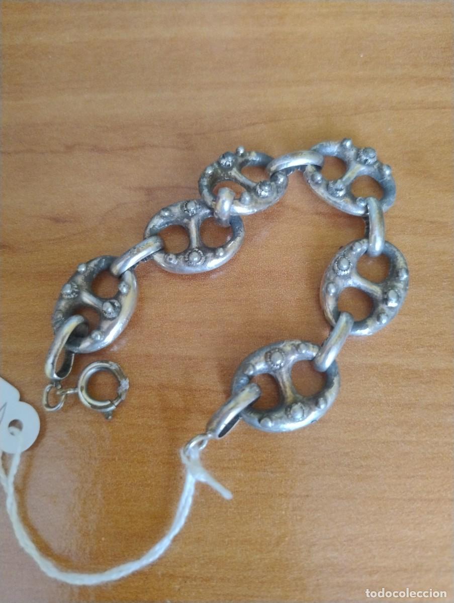 Joaillerie: ANTIGUA PULSERA CALABROTE PLATEADA. UNOS 18 CM