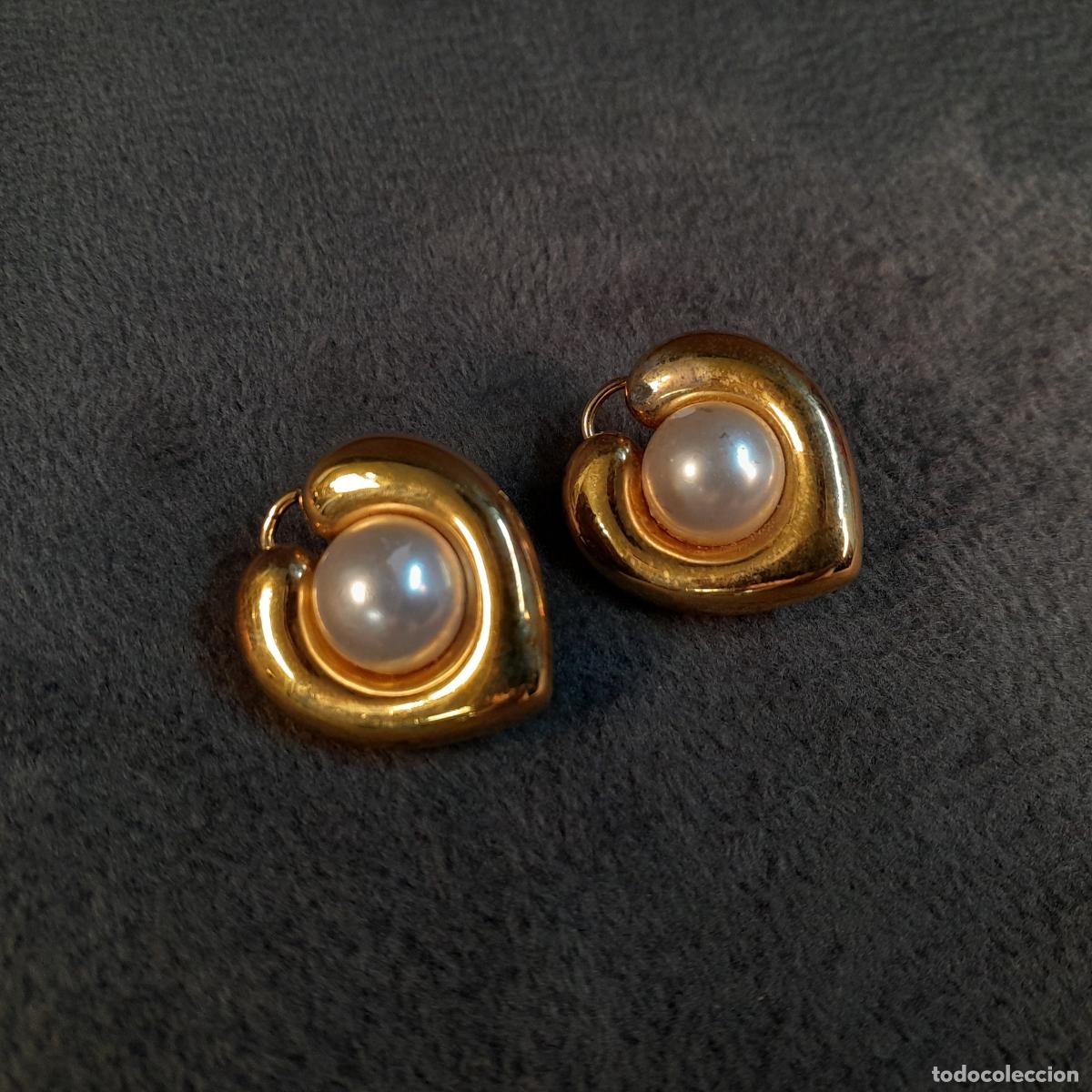 Joyeria: J-4510. PENDIENTES DE PLATA DORADA Y PERLA. SIGLO XX