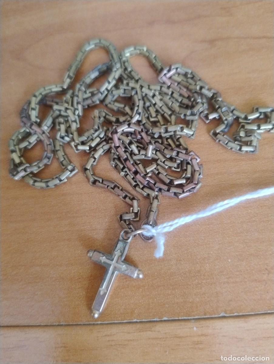 Joyeria: BONITO COLLAR O CADENA DORADA DE 47 CM CON CRUZ O CRUCIFIJO.