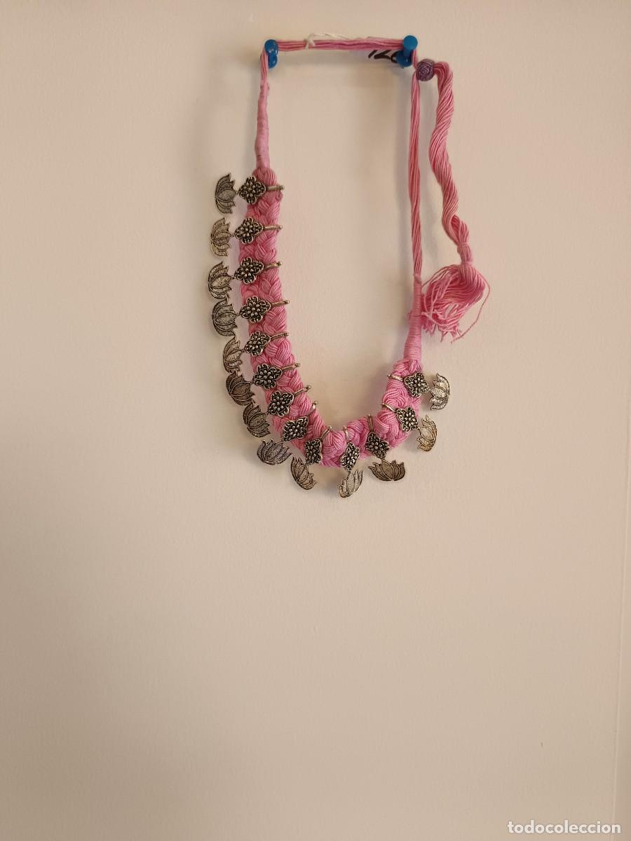 Joyeria: Gargantilla Athizay india rosa suave con cord&oacute;n trenzado y cuentas de metal