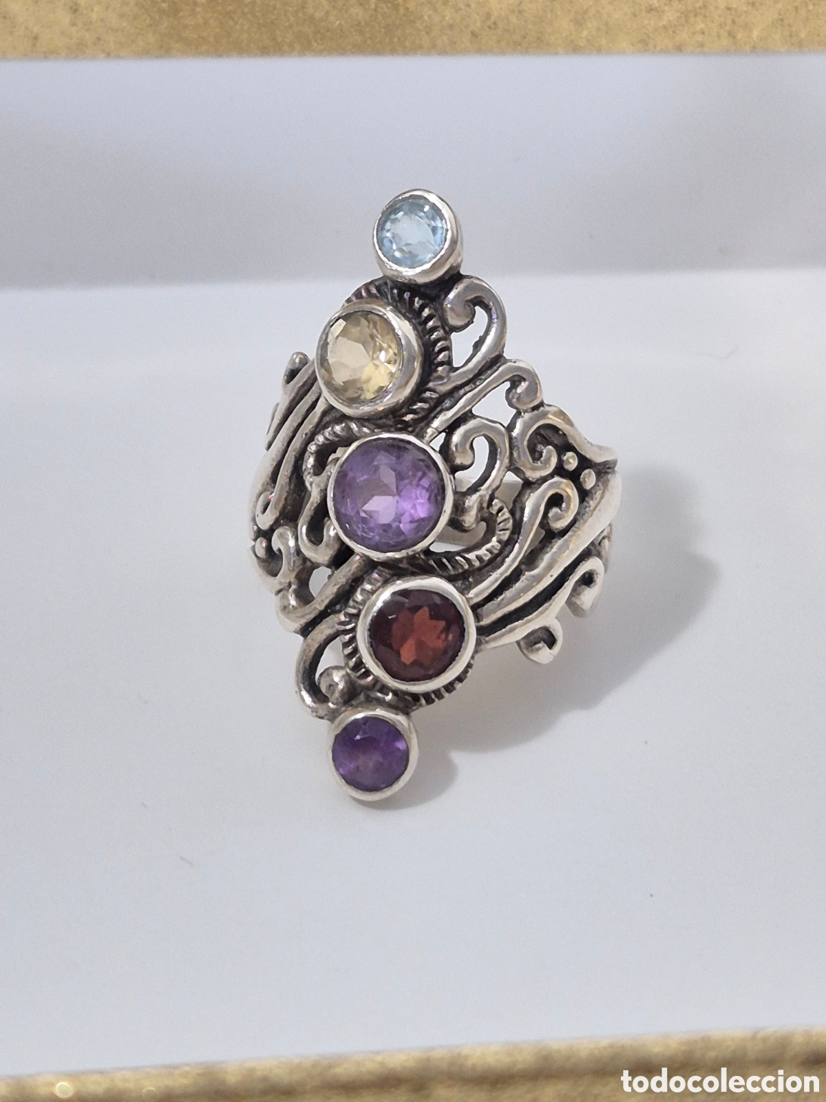 Joyeria: PRECIOSO ANILLO DE PLATA DE LEY CON PIEDRAS SEMIPRECIOSAS. REF S1 JOY ACTUAL ANILLOS 150726