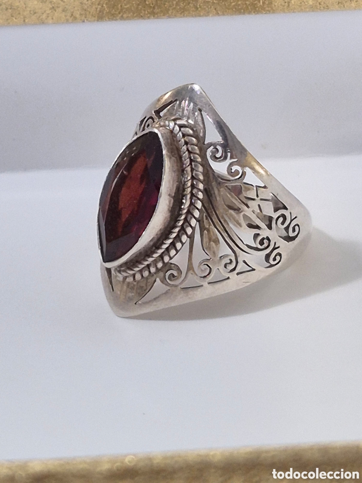 Joyeria: PRECIOSO ANILLO DE PLATA DE LEY CON GRANATE NATURAL. REF S2 JOY ACTUAL ANILLOS 150726