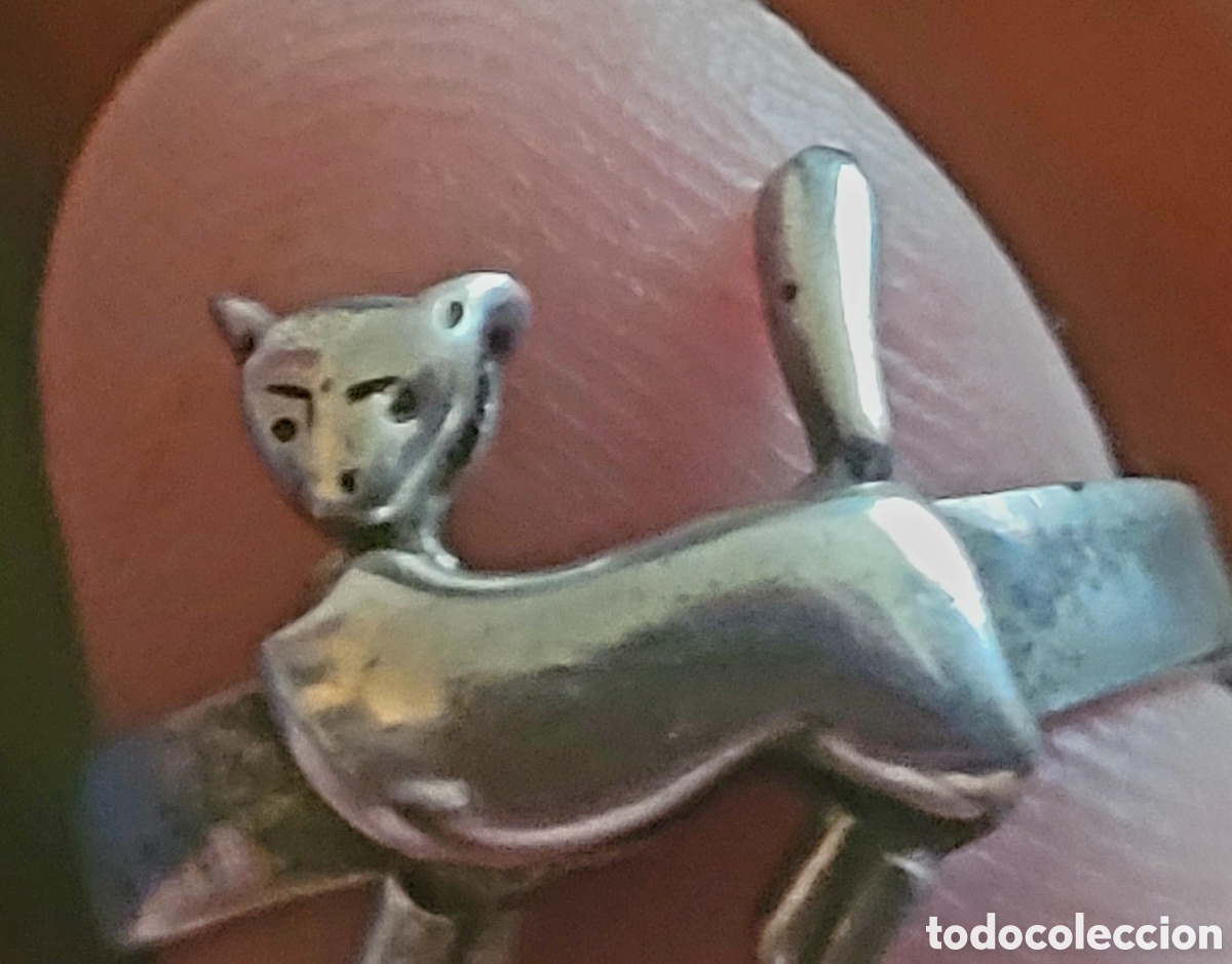 Joyeria: Anillo bonito de plata 925 con cabeza, cola y patas movibles