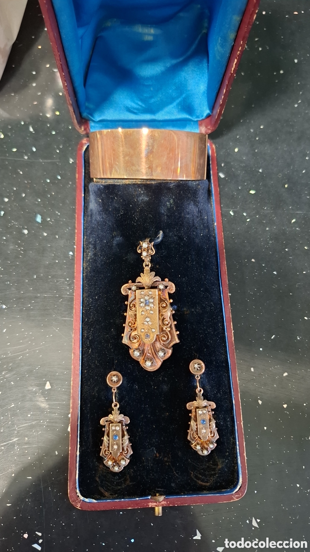 Joyeria: Precioso conjunto isabelino de oro antiguo