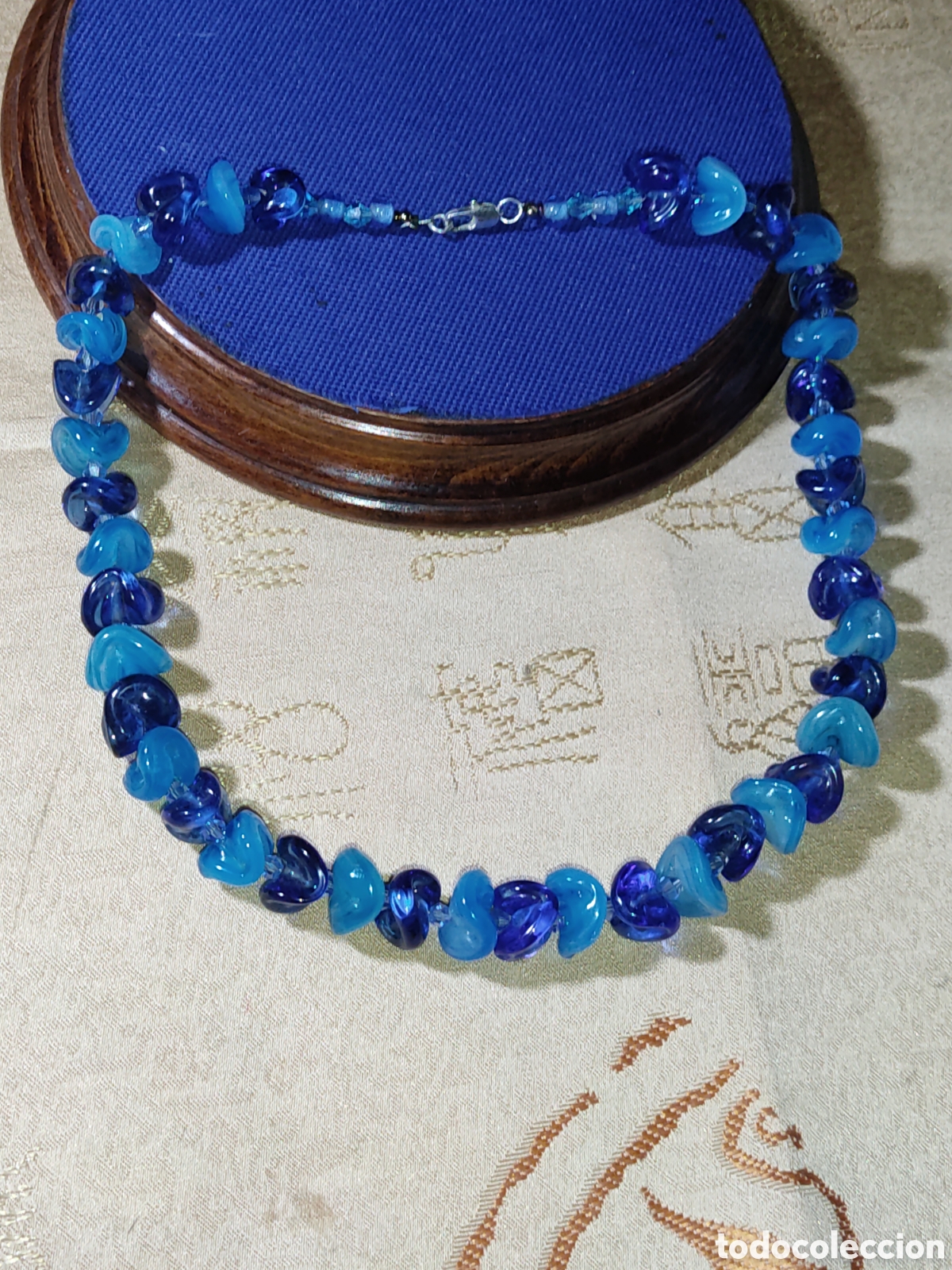 Joyeria: Bonito collar de cristal de Murano,hilo de sirga.Vintage.