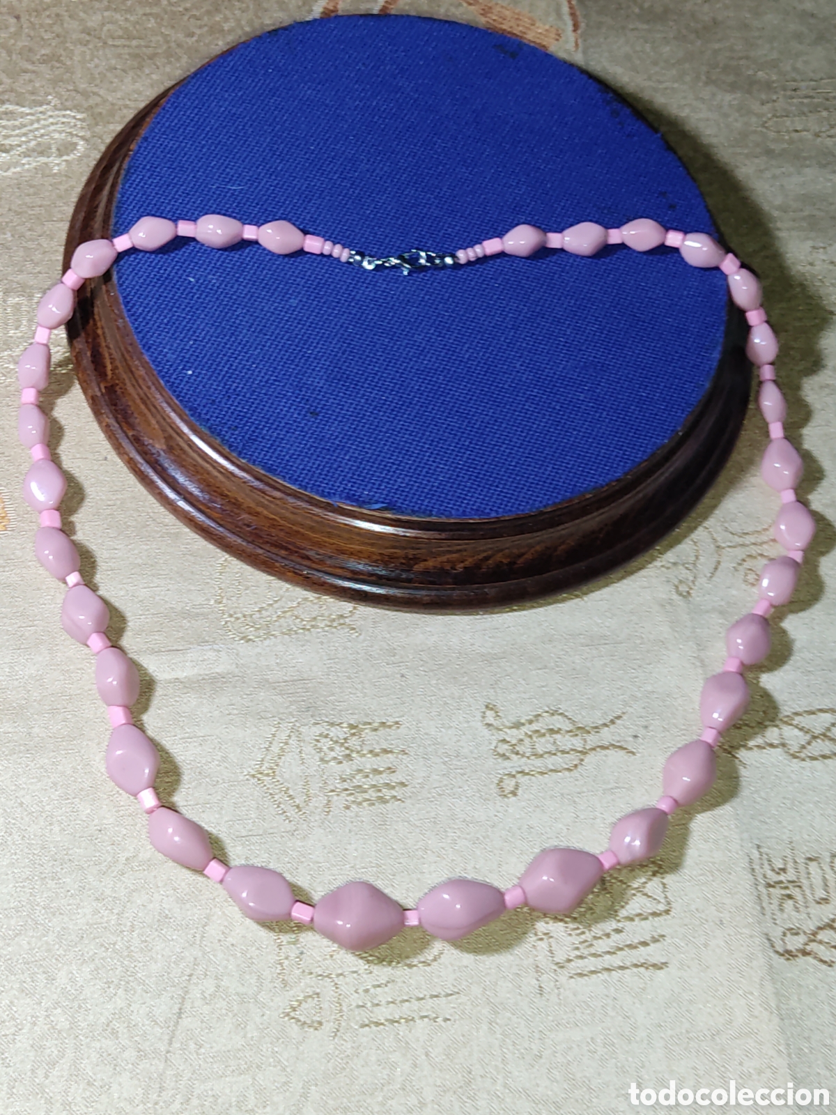 Joyeria: Antiguo Collar de opalina rosa. - Foto 2