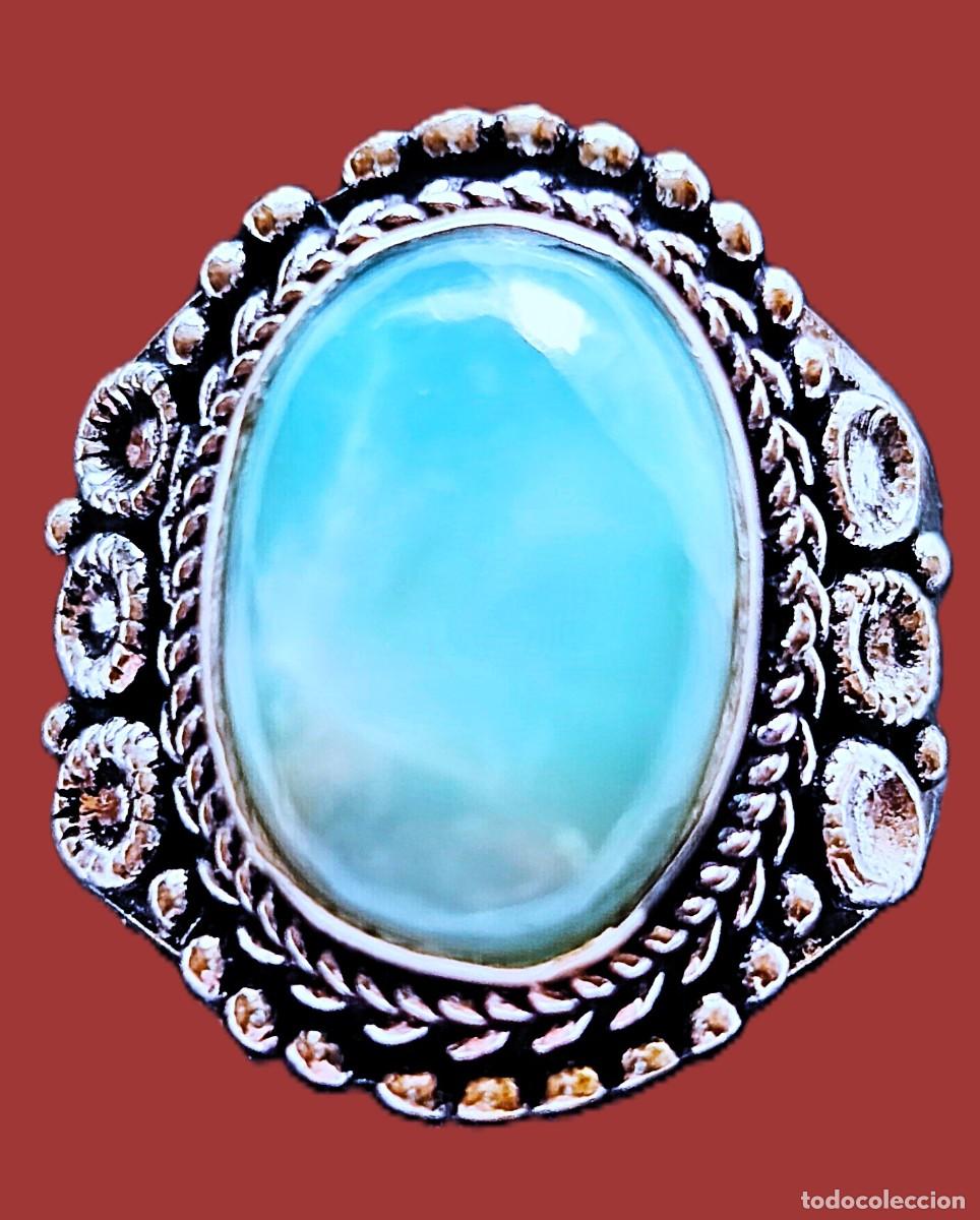 Joyeria: Anillo Plata con Piedra Larimar