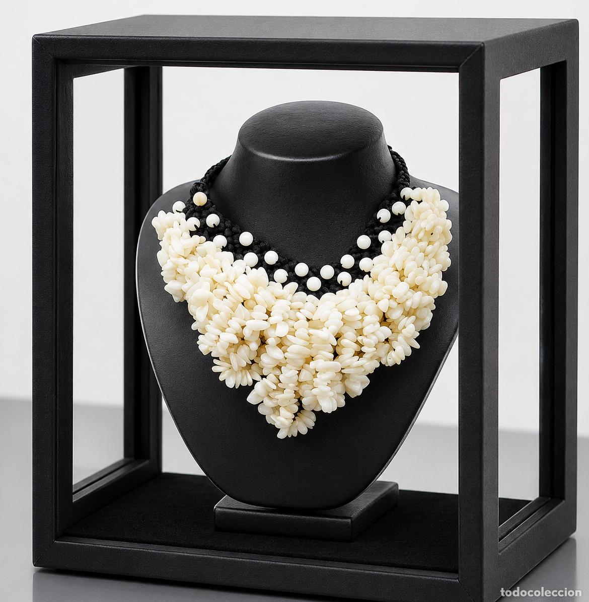 Joyeria: COLLAR GARGANTILLA VINTAGE CON ORIGINAL DISE&Ntilde;O EN CASCADA DE BELLO NACAR MADREPERLA NATURAL