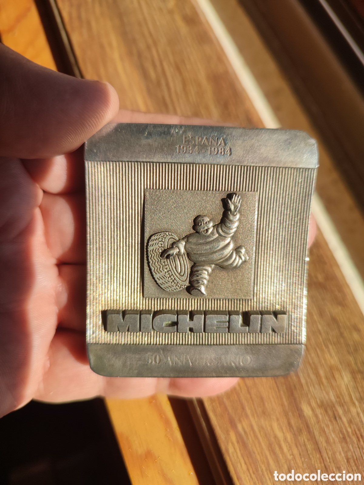 Joyeria: Rara medalla plata Michelin bibemdum 50 aniversario
