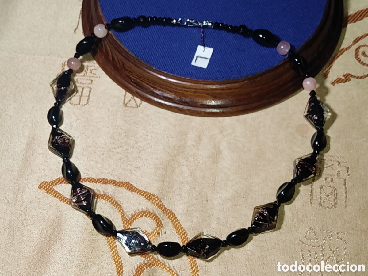 Joyeria: Collar de cristal de Murano.Vintage.&rdquo;L&rdquo; - Foto 2
