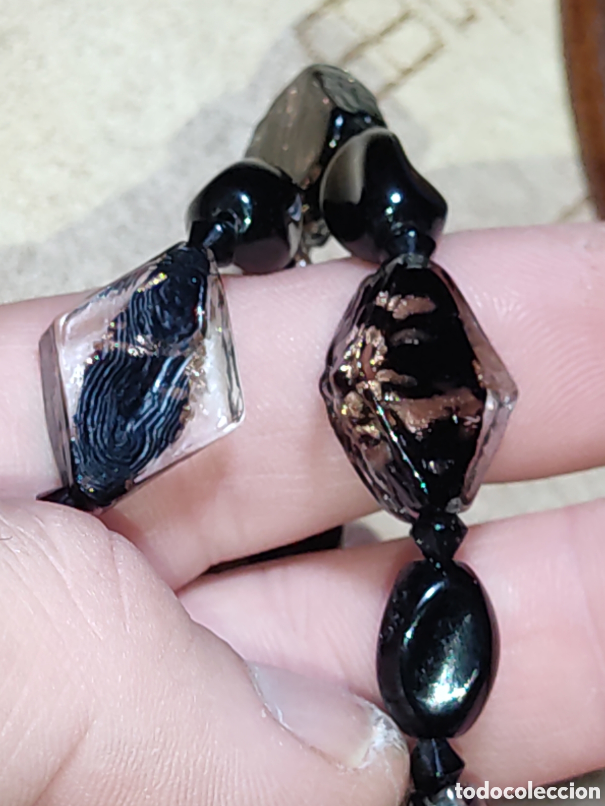 Joyeria: Collar de cristal de Murano.Vintage.&rdquo;L&rdquo; - Foto 4