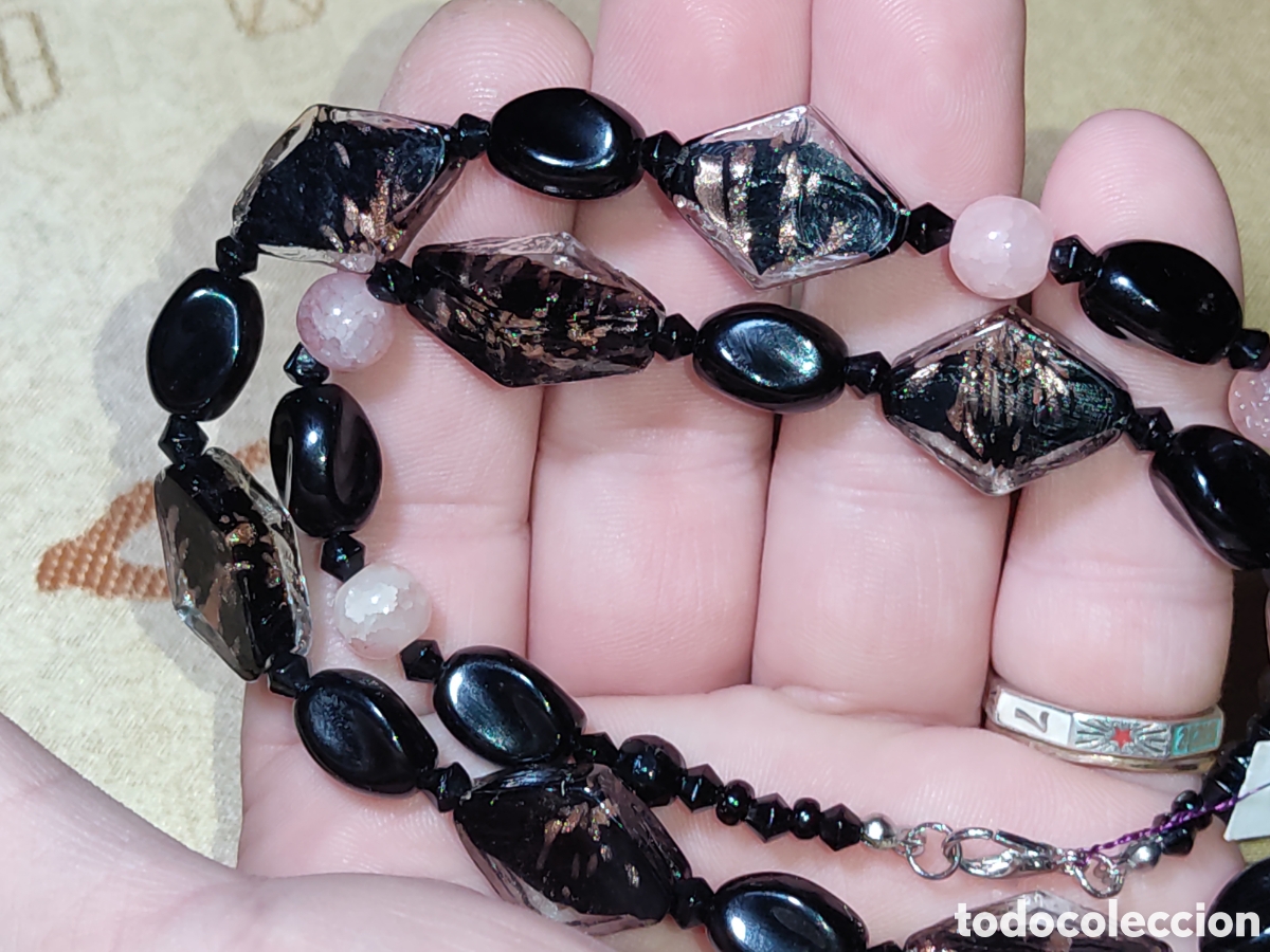 Joyeria: Collar de cristal de Murano.Vintage.&rdquo;L&rdquo; - Foto 6