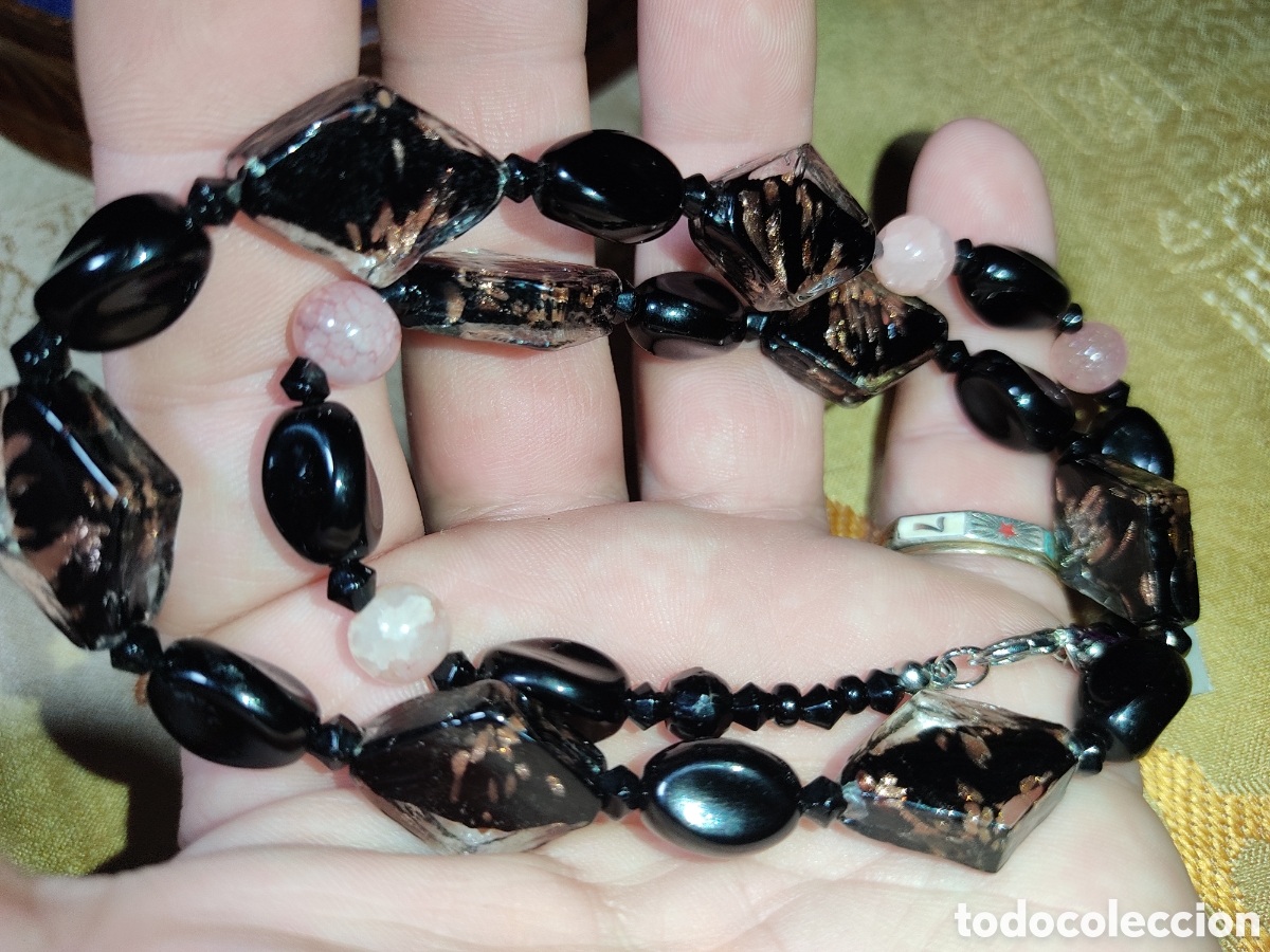 Joyeria: Collar de cristal de Murano.Vintage.&rdquo;L&rdquo; - Foto 7