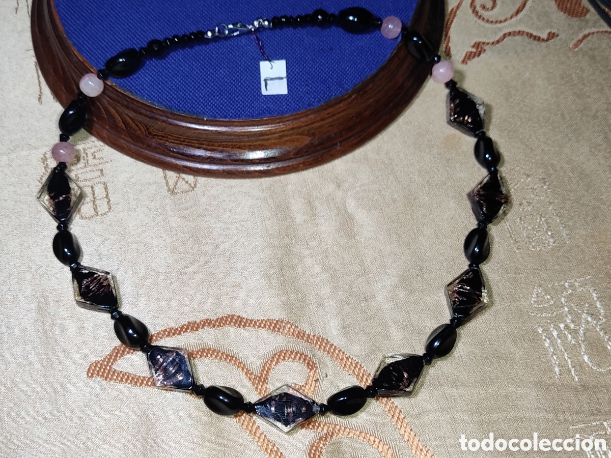 Joyeria: Collar de cristal de Murano.Vintage.&rdquo;L&rdquo; - Foto 1